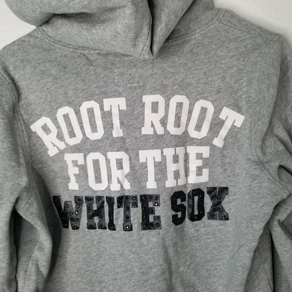 Pink Victoria’s Secret Gray White Sox Baseball Full Zip Hoodie Large - Picture 8 of 14